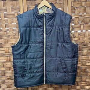Jackfield  Men's Reversible Camouflage Black Puffer Vest